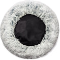 Bild in Galerie-Betrachter laden, Mr. Peanut's OrthoPlush pet bed, donut style in gray two-tone with fluffy outer ring and dark inner cushion