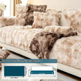 Load image into Gallery viewer, Luxurious Gradient Velvet Sofa Cover by topspet for 3-seat sofa; beige-brown plush fabric