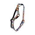 Bild in Galerie-Betrachter laden, Poppy & Pansy Italian leather luxury harness with floral print, gold hardware, adjustable straps.