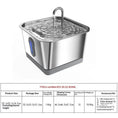 Load image into Gallery viewer, Wireless water fountain for cats and dogs, stainless steel square fountain with top water spout and blue indicator light