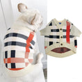 Load image into Gallery viewer, Dog sweater in cream plaid knit with beige ribbed trim