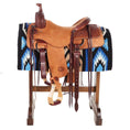 Bild in Galerie-Betrachter laden, Mayatex Phoenix Saddle Blanket New Zealand Wool Blend 38X34 Inches Black Teal Blue Aztec Pattern by Mayatex