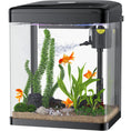 Load image into Gallery viewer, PONDON Betta Fish Tank 2 Gallon Glass Aquarium 3 in 1 Fish Tank with Filter and Light Desktop Small Fish Tank for Betta Fish Shrimp Goldfish (Black) - from For Animals, With Love