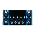 Bild in Galerie-Betrachter laden, Mayatex Phoenix Saddle Blanket New Zealand Wool Blend 38X34 Inches Black Teal Blue Aztec Pattern by Mayatex