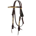 Load image into Gallery viewer, WD Tack Rawhide Browband Headstall Brown 5/8 Stainless Rope Tooling by Mayatex