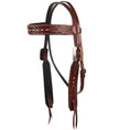 Bild in Galerie-Betrachter laden, WD Tack Buckstitch Ranger Browband Headstall Black Leather Silver by Mayatex