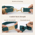 Bild in Galerie-Betrachter laden, Personalized Dark Green Corduroy Harness Collar Leash No Pull Set by DDPaws