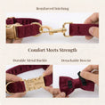 Bild in Galerie-Betrachter laden, Red Wine Velvet Dog Harness Collar Leash Set Elegant Walking Wear by DDPaws