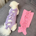 Gallery viewerに画像を読み込む, Cat recovery wear, lace-up sterilization clothing in lavender and pink polyester; two pieces