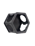 Charger l'image dans la visionneuse de la galerie, Wall Mount Cat Shelves Black by Enjoy The Wood B2B; hexagonal cat shelf with cat-cutout openings.