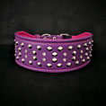 Charger l'image dans la visionneuse de la galerie, Bestia Dog Gear Crystal Collar Double Soft Leather Luxury 2.8 Inch by Bestia Dog Gear
