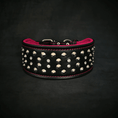 Charger l'image dans la visionneuse de la galerie, Bestia Dog Gear Crystal Collar Double Soft Leather Luxury 2.8 Inch by Bestia Dog Gear