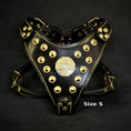 Load image into Gallery viewer, The ''Maximus'' harness Black & Gold Small to Medium Size - Pet Collars & Harnesses from Bestia Dog Gear