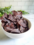 Load image into Gallery viewer, Beef heart thin-cut slices, fat-trimmed, dark red in a white bowl