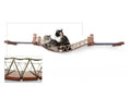 Charger l'image dans la visionneuse de la galerie, Double Cat Hammock and Climbing Bridge Combo by Catastrophic Creations; wooden frame with rope hammock and two cats