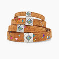 Load image into Gallery viewer, Rainbow Pride Collar Charm Set by DIPHDA on cork wrap bracelet with square iridescent charms