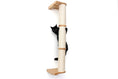 Charger l'image dans la visionneuse de la galerie, Wall Mounted Cat Climbing Pole - Sisal; sisal-wrapped post with wooden base and top, black cat climbing.