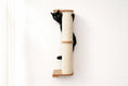 Charger l'image dans la visionneuse de la galerie, Wall Mounted Cat Climbing Pole - Sisal; Catastrophic Creations post wrapped in sisal with wood mounts and a cat climbing.