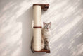 Charger l'image dans la visionneuse de la galerie, Wall-mounted cat climbing pole with sisal rope by Catastrophic Creations, a cat scratcher with wooden brackets