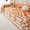 Load image into Gallery viewer, Boho-Chic all-season sofa cover by topspet in orange and white geometric pattern