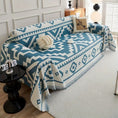 Load image into Gallery viewer, Boho-Chic All-Season Sofa Cover by topspet in blue and white geometric pattern.