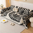 Cargar la imagen en la vista de la galería, Versatile chenille sofa cover in cream with a bold black abstract pattern for chairs and sofas.