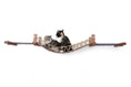 Charger l'image dans la visionneuse de la galerie, Double Cat Hammock and Climbing Bridge Combo by Catastrophic Creations, wood frame with rope net; two cats.