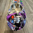 Load image into Gallery viewer, Villains in 3D Skateboard Elevated Dog Bowl Stand with 2 Stainless Steel Bowls