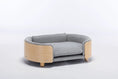 Load image into Gallery viewer, Scandinavian Style Elevated Dog Bed Pet Sofa Velvet Cushion Mid Size Light Grey by HouseOfZazla