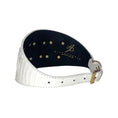 Gallery viewerに画像を読み込む, Mikayoga Matte White Snake Collar With 3 Swarovski Rivets by Allysa Payne Beverly Hills