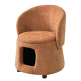Load image into Gallery viewer, Orange Pet Friendly Chair with Hidden Pet Nook, textured orange upholstery and wood legs.