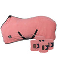 Bild in Galerie-Betrachter laden, Gatsby fleece dress sheet and matching pink polo wraps set, black trim, StateLineTack.