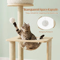 Gallery viewerに画像を読み込む, Cat Tree 40-inch Solid Wood Space Capsule with Sisal Posts by DirectDeals, hanging pompom