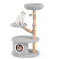 Carica l'immagine nel visualizzatore della galleria, Cat Tree by DirectDeals, 41-Inch with real wood branches and gray rope scratching posts, two platforms
