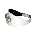 Bild in Galerie-Betrachter laden, Pawswag Matte White Snake Collar With Swarovski Rivets by Allysa Payne Beverly Hills