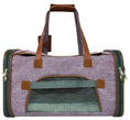 Bild in Galerie-Betrachter laden, Mr. Peanut's Gold Series V2.0 Pet Carrier, purple fabric with brown faux‑leather trim, air travel approved.