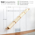 Bild in Galerie-Betrachter laden, Slanted cat scratcher wall mount with natural sisal rope and wooden ends.