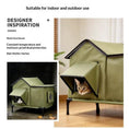 Cargar la imagen en la vista de la galería, Cat Bed For Winter Warmth by Pet Zen; olive green, heat-retaining outdoor pet bed