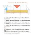 Load image into Gallery viewer, Plush Nordic Sofa Slipcover by topspet; diagram shows back size 70x70 cm and 1–4 seater lengths 90–210 cm.