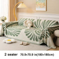Load image into Gallery viewer, Versatile Chenille Sofa Cover for 2-seater in green leafy pattern