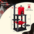 Load image into Gallery viewer, DirectDeals 51-inch Gothic multi-level cat tree with spider toy and red hammock