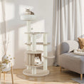 Bild in Galerie-Betrachter laden, 52-Inch tall wooden cat tree by DirectDeals with washable plush cushions and multi-level climbing platforms