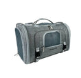 Bild in Galerie-Betrachter laden, Mr. Peanut's Monterey Series airline-compliant horizontal backpack pet carrier; gray fabric with mesh panels.