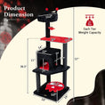 Load image into Gallery viewer, DirectDeals 57-inch Gothic Cat Tower with padded perch and spider toy, black plush cat tree