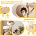 Load image into Gallery viewer, 5-Tier Wooden Cat Tree with Woven Condo, Plush Perches and Jute Posts by DirectDeals