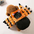 Bild in Galerie-Betrachter laden, Pet Clothes Halloween Spider Pet Costume with orange plush spider and black striped legs