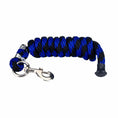 Bild in Galerie-Betrachter laden, GATSBY Solid-Braid Polypropylene Lead by StateLineTack, blue and black braided rope with metal clip.