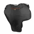 Load image into Gallery viewer, Tabelo Premium Western Saddle Carrying Case, black fabric with brown TABELO embroidery.