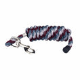 Bild in Galerie-Betrachter laden, GATSBY Solid-Braid Polypropylene Lead by StateLineTack; tri-color maroon, white, blue rope with metal clip.