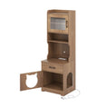Gallery viewerに画像を読み込む, Cat Litter Box Enclosure by DirectDeals; wooden cat furniture with LED light and charging station